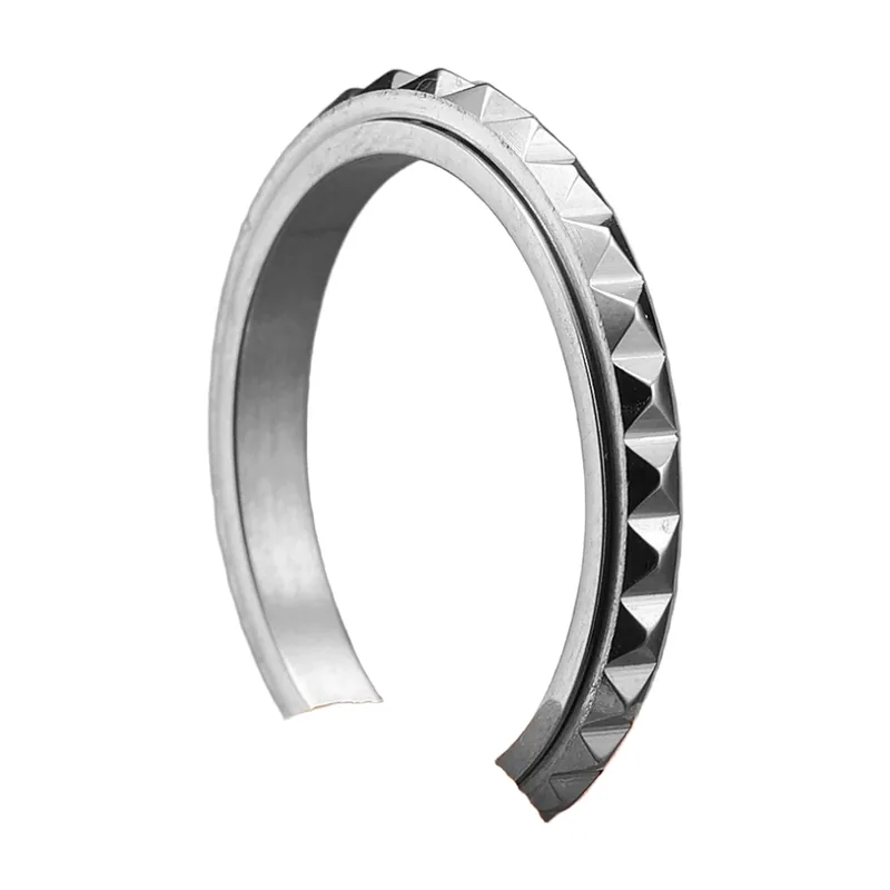Spinner-Ring mit Rautenmuster, 316L Edelstahl