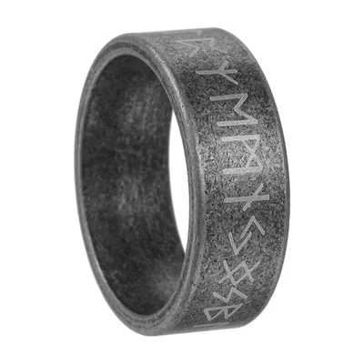 Wikinger Runenring mit Odin-Symbol, Edelstahl