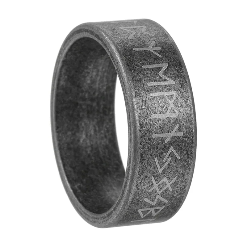Wikinger Runenring mit Odin-Symbol, Edelstahl
