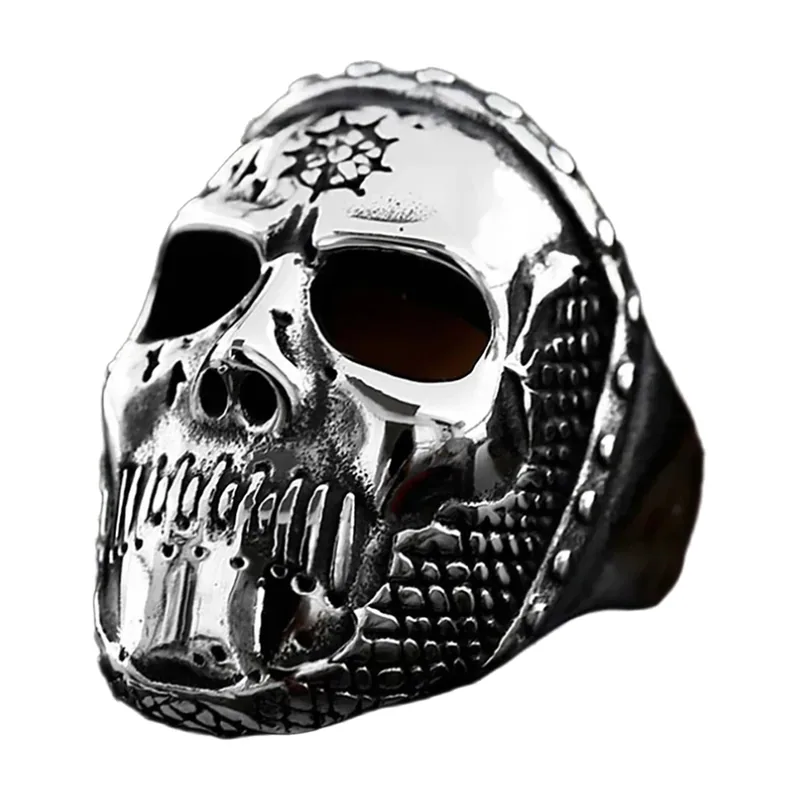 Anello con Maschera a Teschio, Acciaio Inossidabile 316L