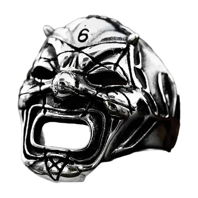 Totenkopf-Masken Ring für Herren, 316L Edelstahl