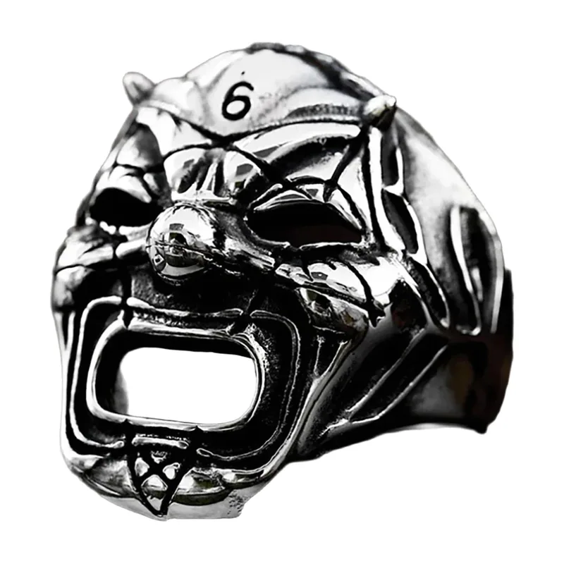 Totenkopf-Masken Ring für Herren, 316L Edelstahl