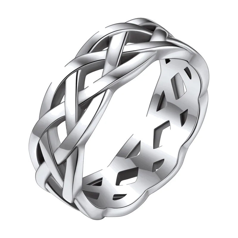 Anillo de Nudo Celta para Hombre, Acero Inoxidable 316L