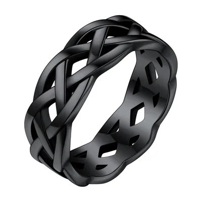 Anillo de Nudo Celta para Hombre, 7mm Acero Inoxidable