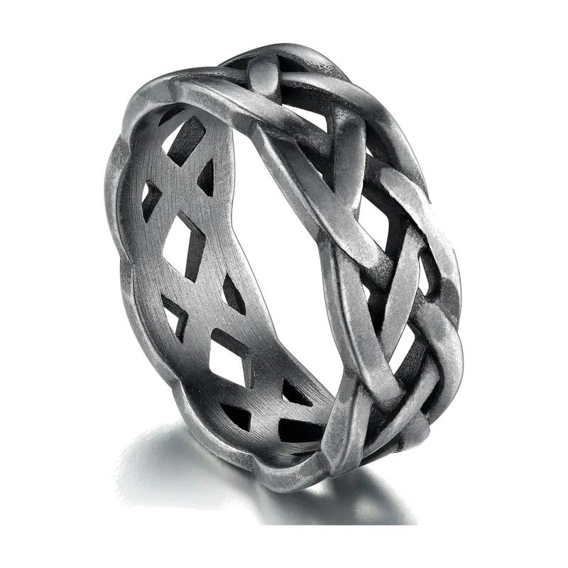 Celtic Knot Weave Ring, 316L Stainless Steel