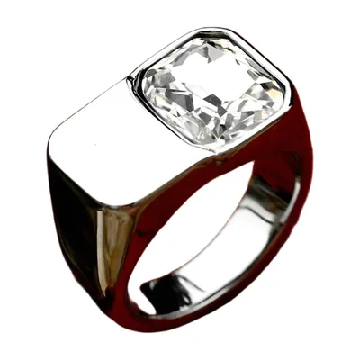 Herren Siegelring mit schwarzem Onyx aus Edelstahl