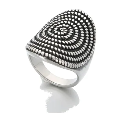 Bague Statement à Spirales, Acier Inoxydable