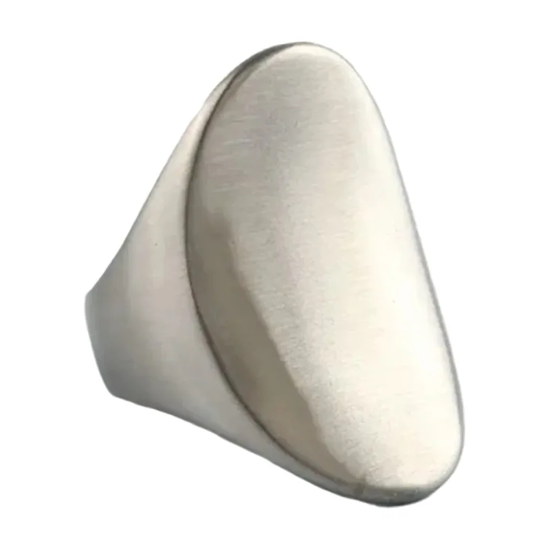 Oval Signet Ring, Polished Stainless Steel
