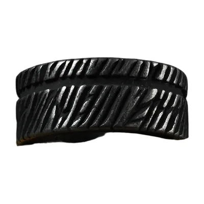 Geometrischer Textur-Ring für Herren, Edelstahl