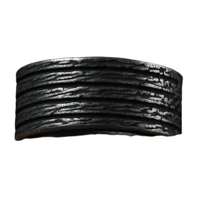 Anillo Geométrico con Ranuras, Acero Inoxidable