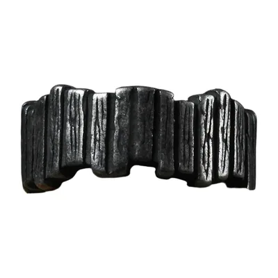 Geometrischer Textur-Ring für Herren, Edelstahl 316L