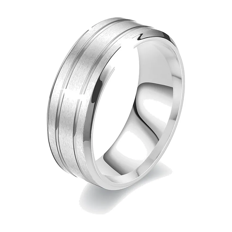 Bague à Double Rainure, Acier Inoxydable Mat 316L