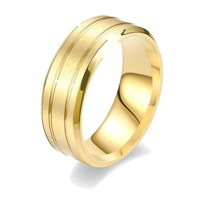 Anello a Doppia Scanalatura, Acciaio Inossidabile