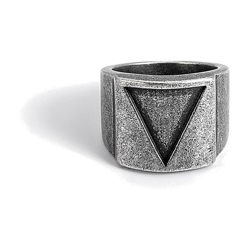 Anillo Triángulo Vikingo de acero inoxidable 316L