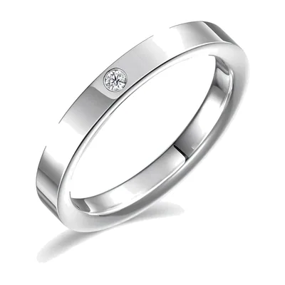Anillo Minimalista con Circonita Transparente, Acero Inoxidable