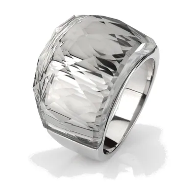 Anillo Sello con Zirconia Clara, Acero Inoxidable