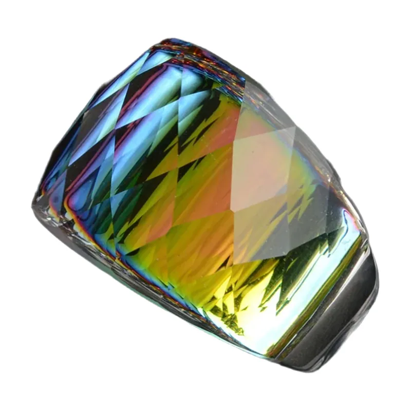 Rectangular Signet Ring with Multicolour Stone, Stainless Steel