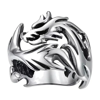 Drachen-Wrap-Ring für Herren, 316L Edelstahl