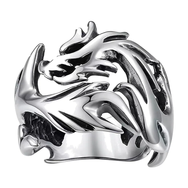 Dragon Wrap Ring, 316L Stainless Steel