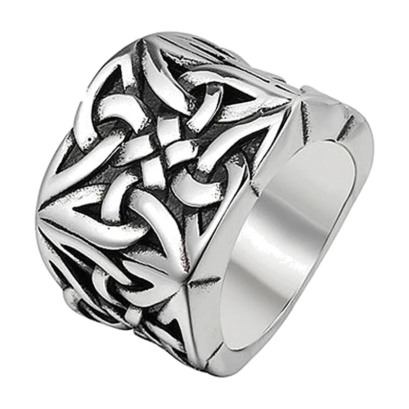 Keltischer Knoten Ring im Antik-Look, Edelstahl