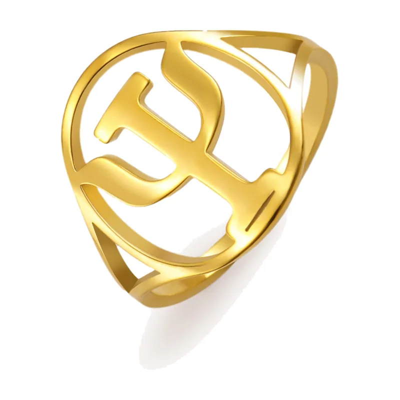 Psi Symbol Ring, Griechisches Alphabet Statement-Ring, Edelstahl