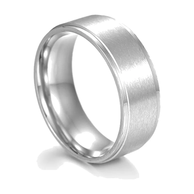Anillo de Banda Plana Cepillada, Acero Inoxidable