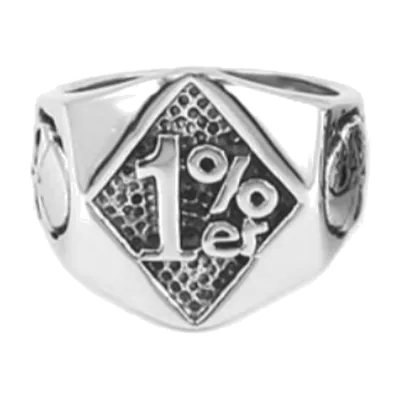 Biker Ring with 1% Motif, 316L Stainless Steel