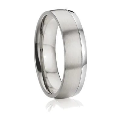 Anillo de Banda Cepillado con Bordes Pulidos, Acero Inoxidable 316L