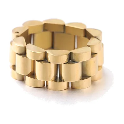 Chain Link Ring in Watch Bracelet Style, Stainless Steel