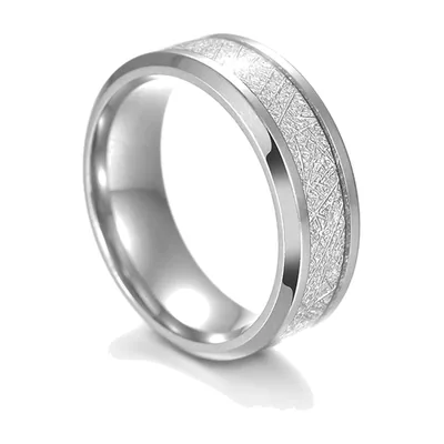 Anillo Rime con Detalle Texturizado, Acero Inoxidable