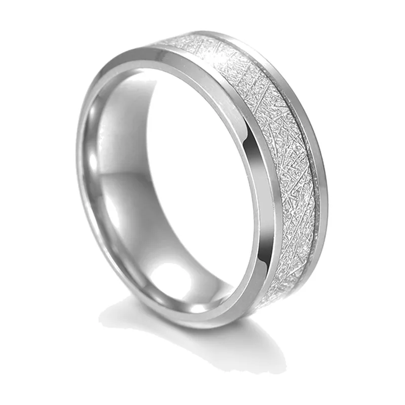 Bague Rime à Texture, Acier Inoxydable
