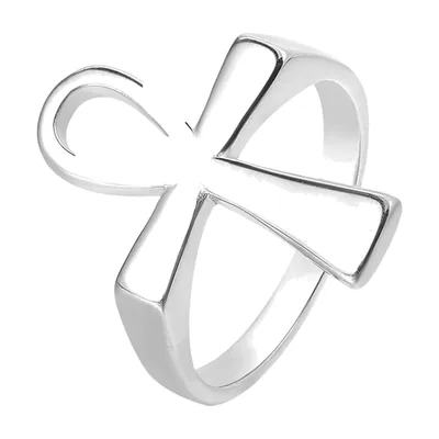 Bague Croix Anubis Égyptienne en Acier Inoxydable 316L