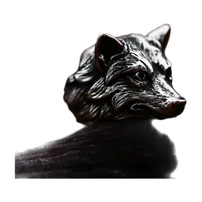 Wikinger Wolfskopf Statement-Ring aus Edelstahl