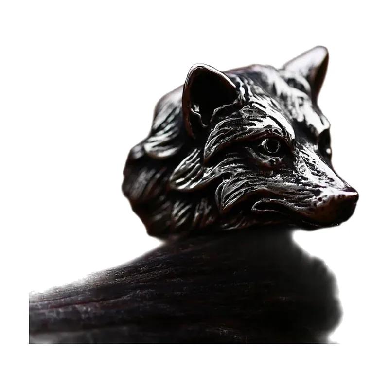 Anillo Statement Cabeza de Lobo Vikingo, Acero Inoxidable