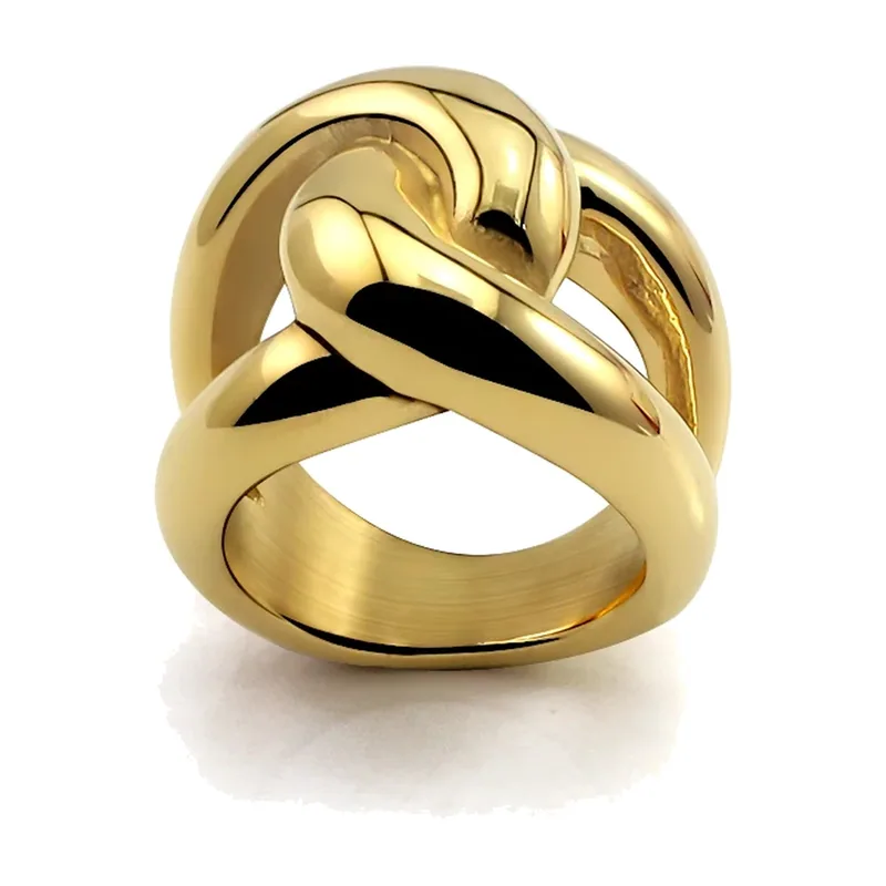 Interlocking Knot Statement Ring, 316L Stainless Steel