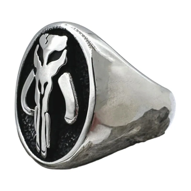 Chevalière avec Motif Casque de Guerrier, Acier Inoxydable