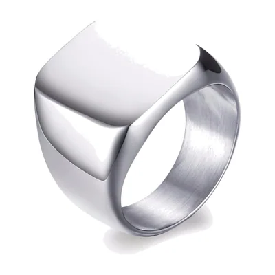 Anillo Sello Cuadrado con Motivo de Flecha, Acero Inoxidable