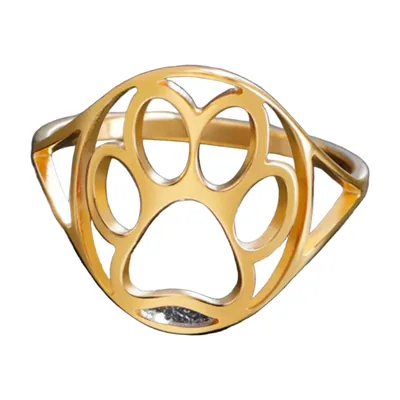 Herrenring mit Pfoten-Motiv im Openwork-Design, Edelstahl