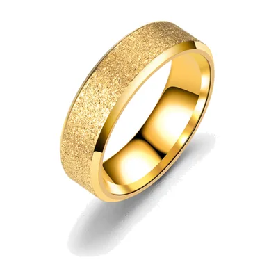 Anillo Dorado para Hombre con Acabado Texturizado, Acero Inoxidable