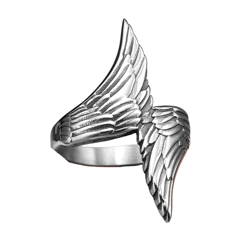 Angel Wing Wrap Ring, 316L Stainless Steel