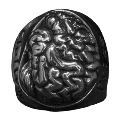 Sacred Heart of Jesus Ring with Cross, Stainless Steel
