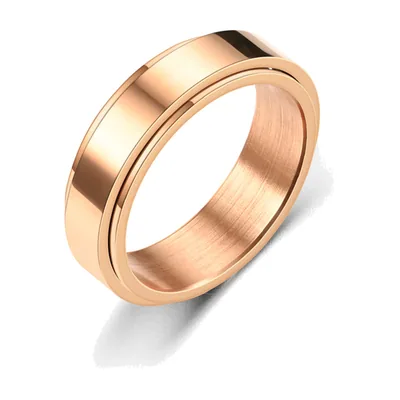 Rotierender Spinner-Ring in Roségold-Optik, 316L Edelstahl