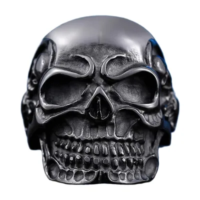 Triple Skull Statement Ring, 316L Stainless Steel