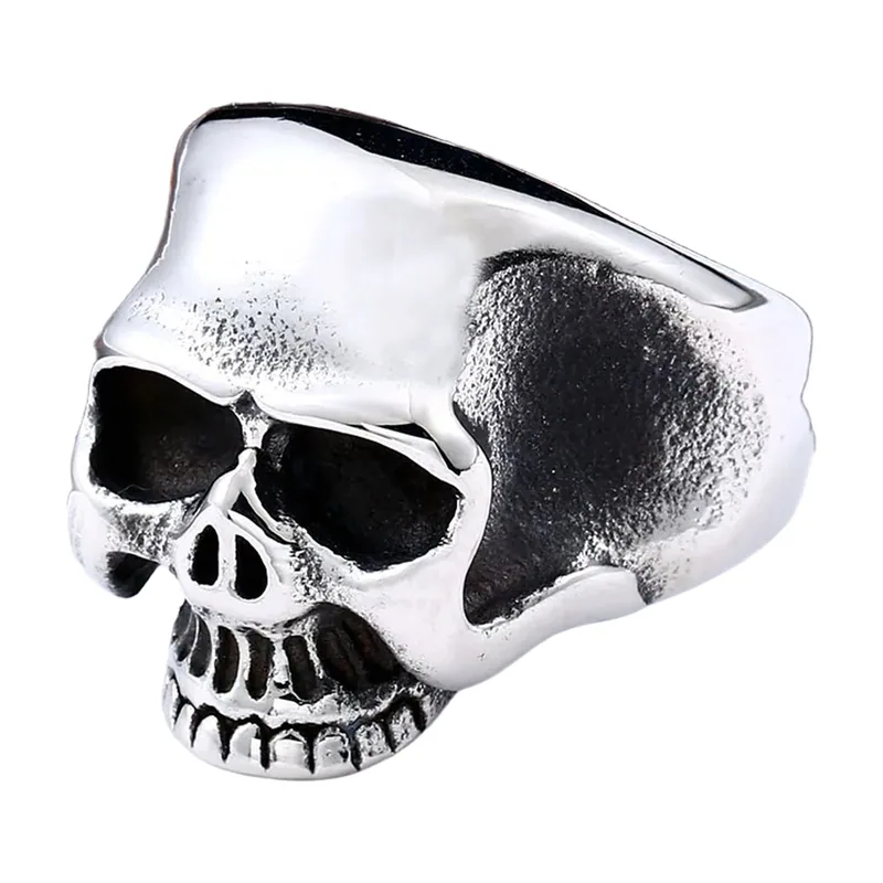 Skull Biker Statement Ring, 316L Stainless Steel
