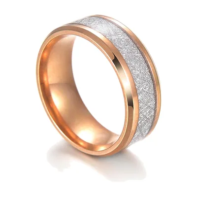 Anillo de Banda Texturizado para Hombre, Acero Inoxidable 316L