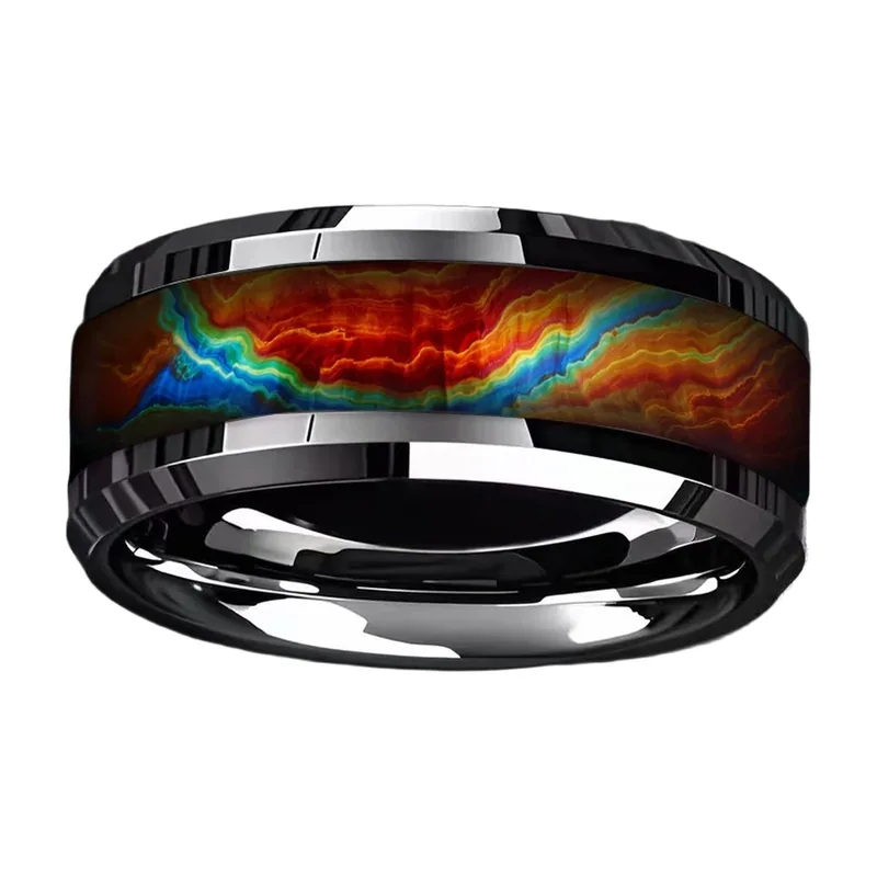Cyberpunk Totenkopf-Ring mit roter Rose, Edelstahl
