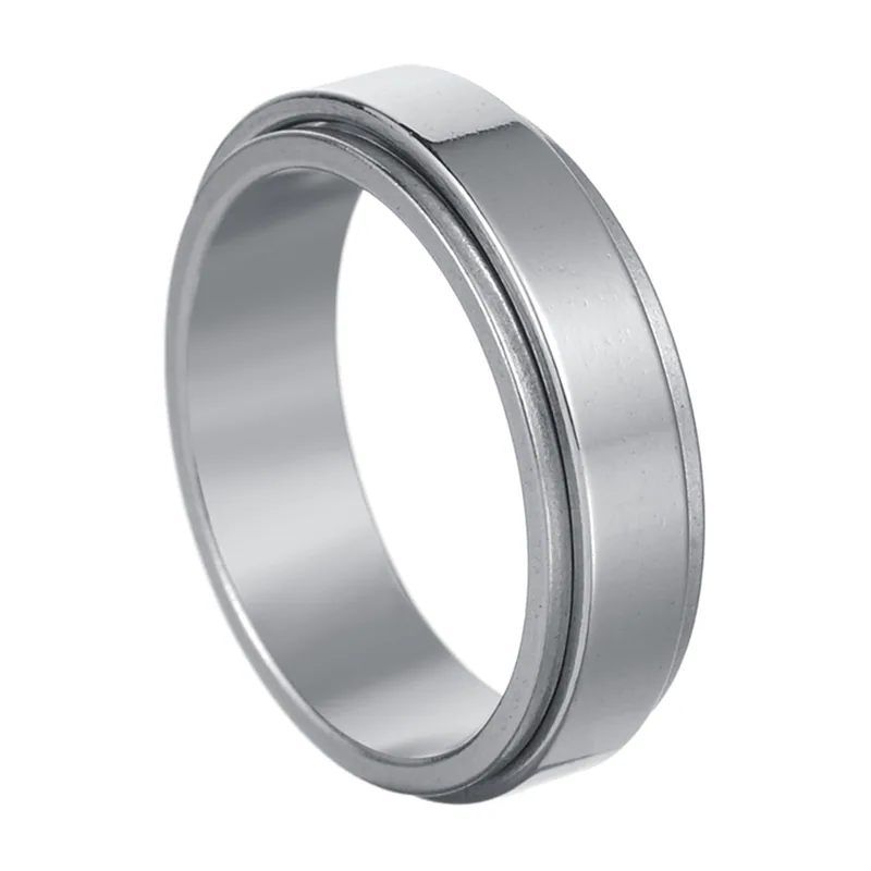Spinner Ring with Rotating Band, 316L Stainless Steel