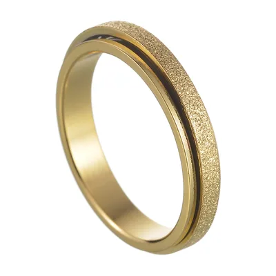 Spinner Ring with Frosted Texture, 316L Stainless Steel