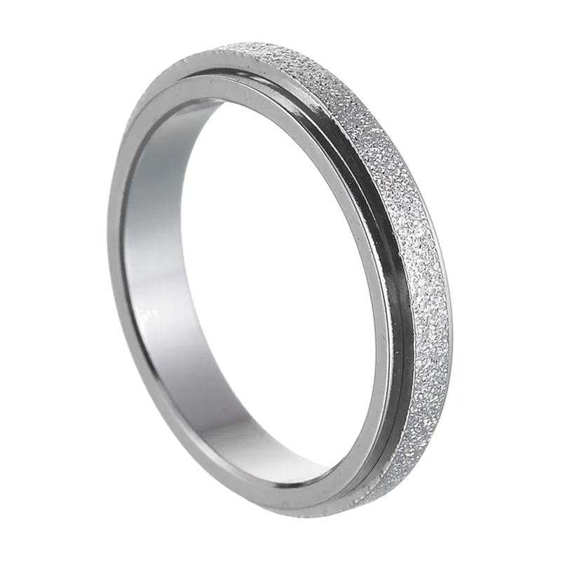 Rotierender Spinner-Ring mit matter Textur, Edelstahl