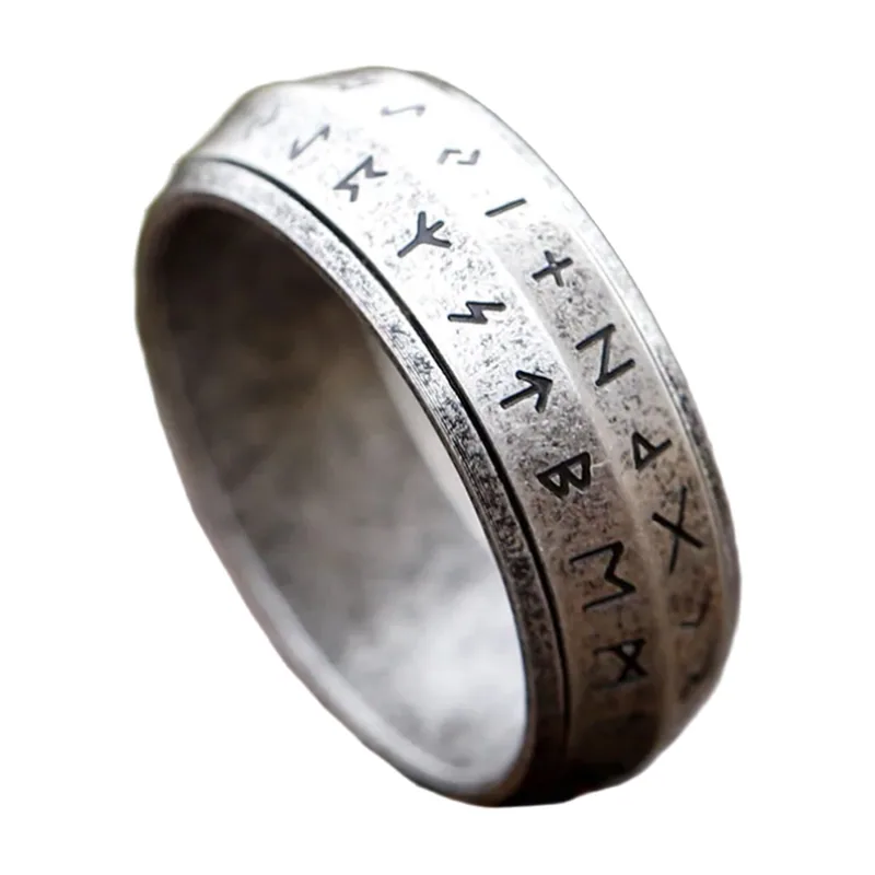 Odin Wikinger Runen Spinner-Ring, 316L Edelstahl